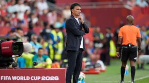 Zlatko Dalic looks on during Croatia's World Cup match against Portugal in Toronto, Thursday, on July 2, 2026. (Mike Stewart/AP)