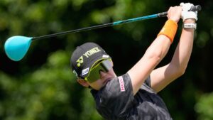 Aki Iwai during the second round of the Women's PGA Championship golf tournament, on Friday, June 26, 2026, in Chaska, Minn. (Chris Carlson/AP)
