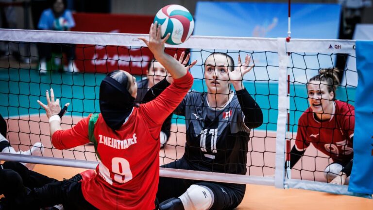 Heidi Peters (11) during Canada's quarterfinal match against Iran at the Sitting Volleyball World Championships in Hangzhou, China on Wednesday, July 15, 2026. (World ParaVolley/CP).