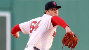 Boston Red Sox pitcher Jake Bennett during a game on Thursday, May 7, 2026, in Boston. (Mark Stockwell/AP)