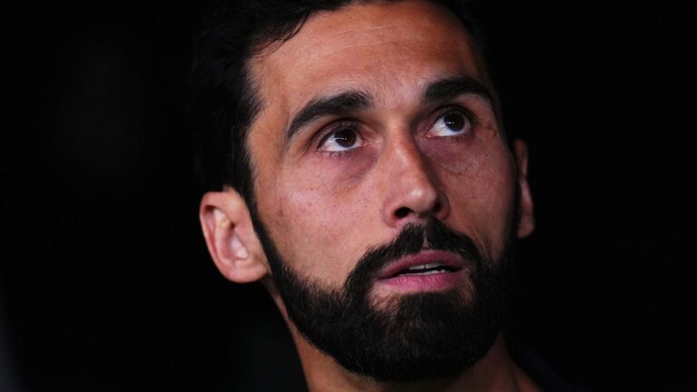 Alvaro Arbeloa before a La Liga soccer match between Real Madrid and Athletic in Madrid, Spain, on May 23, 2026. (Manu Fernandez/AP)