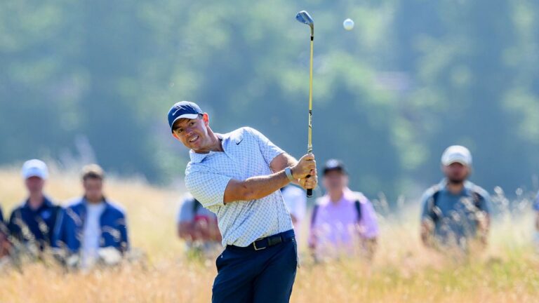 Rory McIlroy during day one of the Genesis Scottish Open 2026 at The Renaissance Club in North Berwick, Scotland, on Thursday, July 9, 2026. (Malcolm Mackenzie/AP)