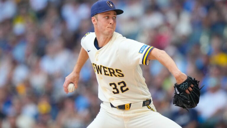Milwaukee Brewers pitcher Jacob Misiorowski throws during the first inning of a game against the Cincinnati Reds on Thursday, July 2, 2026, in Milwaukee. (Kayla Wolf/AP)