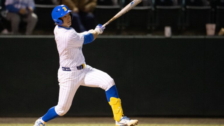 UCLA's Roch Cholowsky bats during an NCAA game against Texas Christian on Friday, Feb. 20, 2025, in Los Angeles. (Kyusung Gong/AP)