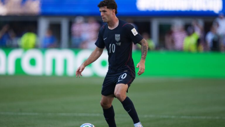 United States' Christian Pulisic controls the ball during the World Cup Round of 16 match between the United States and Belgium in Seattle on Monday, July 6, 2026. (Abbie Parr/AP)