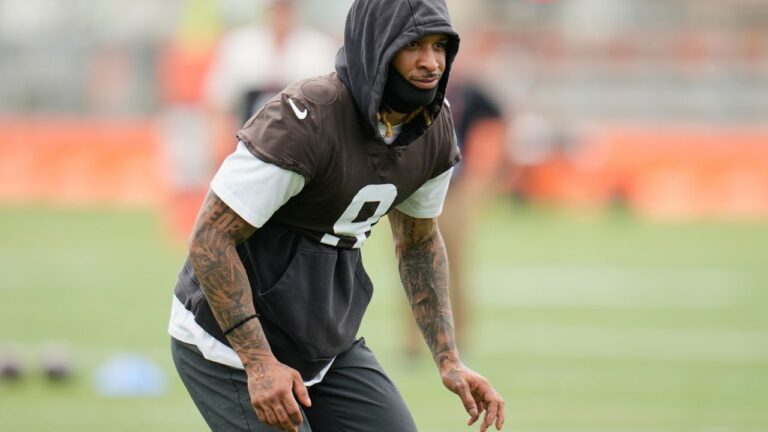 Cleveland Browns' Grant Delpit walks throug a drill during the team's practice, Tuesday, June 9, 2026, in Berea, Ohio. (Sue Ogrocki/AP)