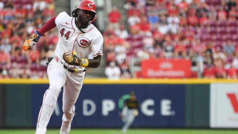 Elly de la Cruz rounds the bases after during a baseball game against the Pittsburgh Pirates on Thursday, July 30, 2026 in Cincinnati. (Tanner Pearson/AP)