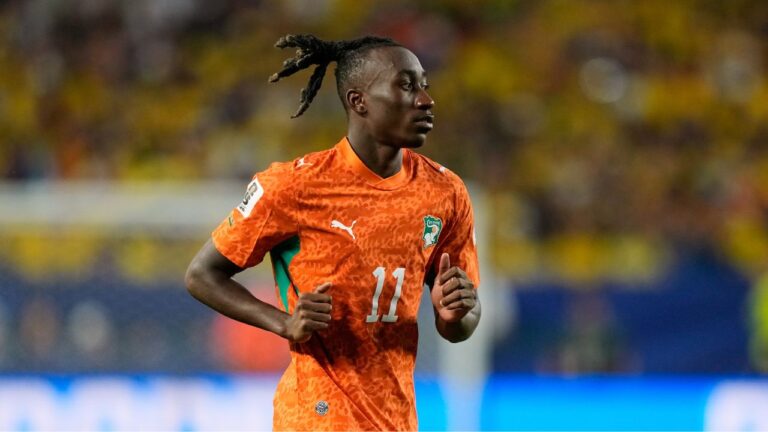 Ivory Coast's Yan Diomande (11) in action during the World Cup Group E soccer match between Ivory Coast and Ecuador in Philadelphia, Sunday, June 14, 2026. (Matt Slocum/AP)