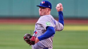 Toronto Blue Jays pitcher Braydon Fisher delivers during the first inning of a baseball game against the Boston Red Sox, Wednesday, June 17, 2026, in Boston. (Charles Krupa/AP Photo)