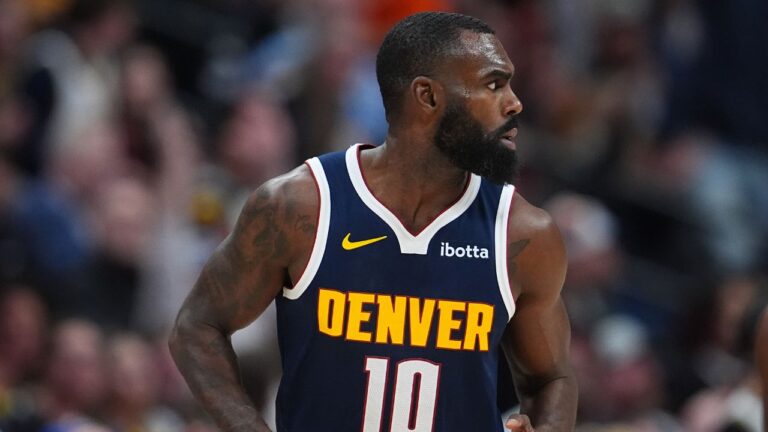 Denver Nuggets guard Tim Hardaway Jr. (10) in the second half of an NBA basketball game Friday, March 27, 2026, in Denver. (David Zalubowski/AP)