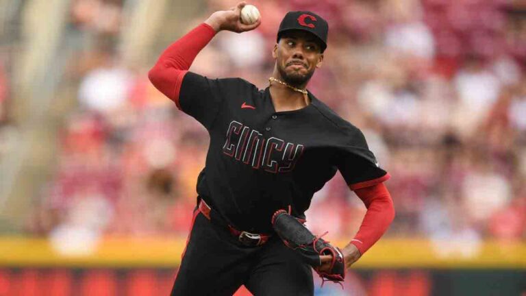 Cincinnati Reds' Hunter Greene pitches during the second inning of a baseball game against the Pittsburgh Pirates Friday, July 31, 2026, in Cincinnati. (Tanner Pearson/AP)