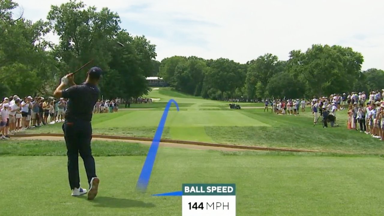 Gary Woodland Duffs His Drive Into The Creek At Pgas Bmv Championship