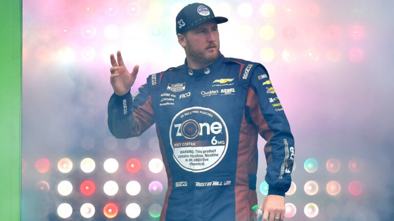 Austin Hill is introduced to the crowd before a NASCAR Cup Series auto race, Aug. 23, 2026, at New Hampshire Motor Speedway in Loudon, N.H. (Steven Senne/AP)