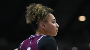 Toronto Tempo's Kiki Rice is seen during WNBA basketball action against the Washington Mystics in Toronto on Friday, May 8, 2026. THE CANADIAN PRESS/Chris Young