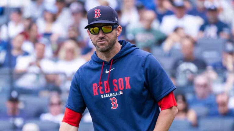 Boston Red Sox manager Chad Tracy looks on in the first inning during a baseball game against the Boston Red Sox, Sunday, Aug. 30, 2026, in New York. (Corey Sipkin/AP)