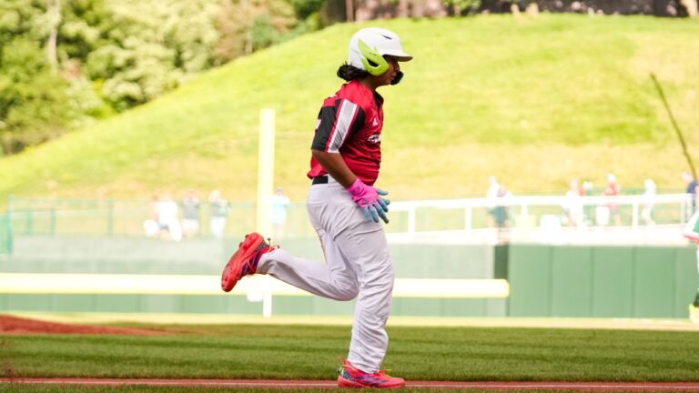 Canada's Sha Hassko runs the bases at the Little League World Series in Williamsport, Pa. (Photo courtesy of Little League Baseball and Softball)