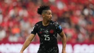 Canada's Nathan Saliba (25) runs during the World Cup Group B soccer match between Canada and Qatar in Vancouver, British Columbia, Thursday, June 18, 2026. (Abbie Parr/AP)
