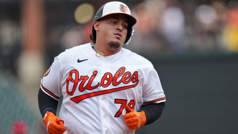 Baltimore Orioles' Yohel Pozo rounds the bases after hitting a home run during the third inning of a baseball game against the Los Angeles Angels, Thursday, Aug. 6, 2026, in Baltimore. (Stephanie Scarbrough/AP)