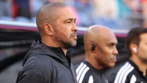 Toronto FC head coach Robin Fraser in an MLS soccer match against New England Revolution, Wednesday, July 22, 2026, in Foxborough, Mass. (Mark Stockwell/AP)