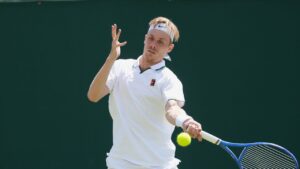 Canada's Denis Shapovalov during the first round at the Wimbledon in London, Monday, June 29, 2026. (Dave Shopland/AP)