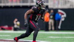 Jalon Walker during the first half of a game against the New Orleans Saints, Sunday, Jan. 4, 2026, in Atlanta. (Danny Karnik/AP)