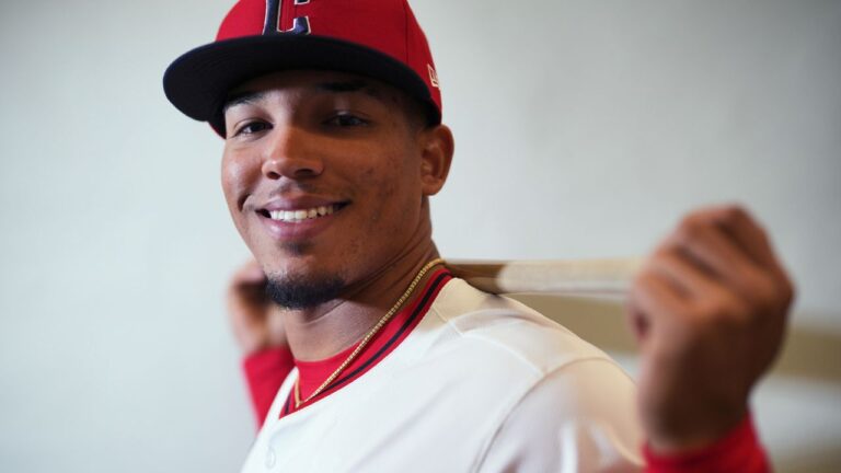 Cleveland Guardians' Angel Genao poses for a photo on Feb. 18, 2026, in Goodyear, Ariz. (Chris Carlson/AP)