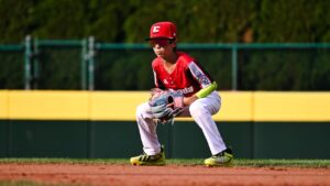 Canada in action against Japan at the Little League World Series on Aug. 27, 2026. (Courtesy of Little League Baseball and Softball.)