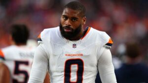 Denver Broncos linebacker Jonathon Cooper walks on the sideline during the first half of a pre-season NFL football game against the Minnesota Vikings, Friday, Aug. 28, 2026, in Denver. (Jack Dempsey/AP)