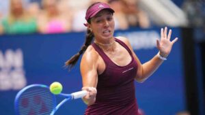 Jessica Pegula, of the United States, returns the ball to Elena-Gabriela Ruse, of Romania, during the first round of the U.S. Open tennis championships Sunday, Aug. 30, 2026, in New York. (Kirsty Wigglesworth/AP)