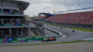 McLaren driver Lando Norris of Britain in action during the Formula One Dutch Grand Prix in Zandvoort , Netherlands, Sunday, Aug. 23, 2026. (Darko Bandic/AP)