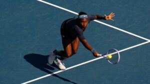United States' Coco Gauff eyes a return ball to compatriot Kayla Day during National Bank Open action in Toronto on Wednesday, August 5, 2026. (Chris Young/THE CANADIAN PRESS)