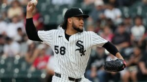 Chicago White Sox starting pitcher Luis Castillo throws against the Cincinnati Reds during the first inning of a baseball game in Chicago, Wednesday, Aug. 12, 2026. (Nam Y. Huh/AP)