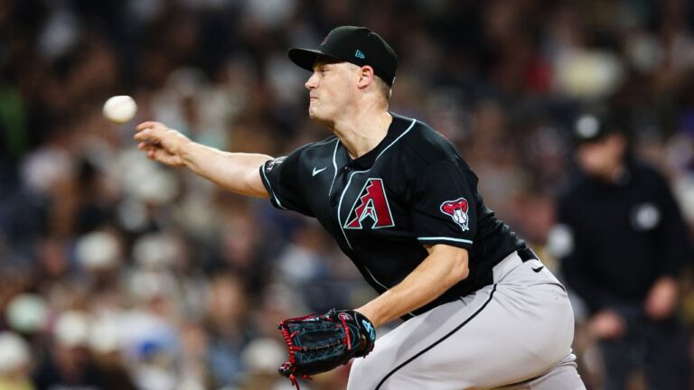 Arizona Diamondbacks' Paul Sewald delivers a pitch against the San Diego Padres in the ninth inning of a baseball game Thursday, July 9, 2026, in San Diego. (Derrick Tuskan/AP)