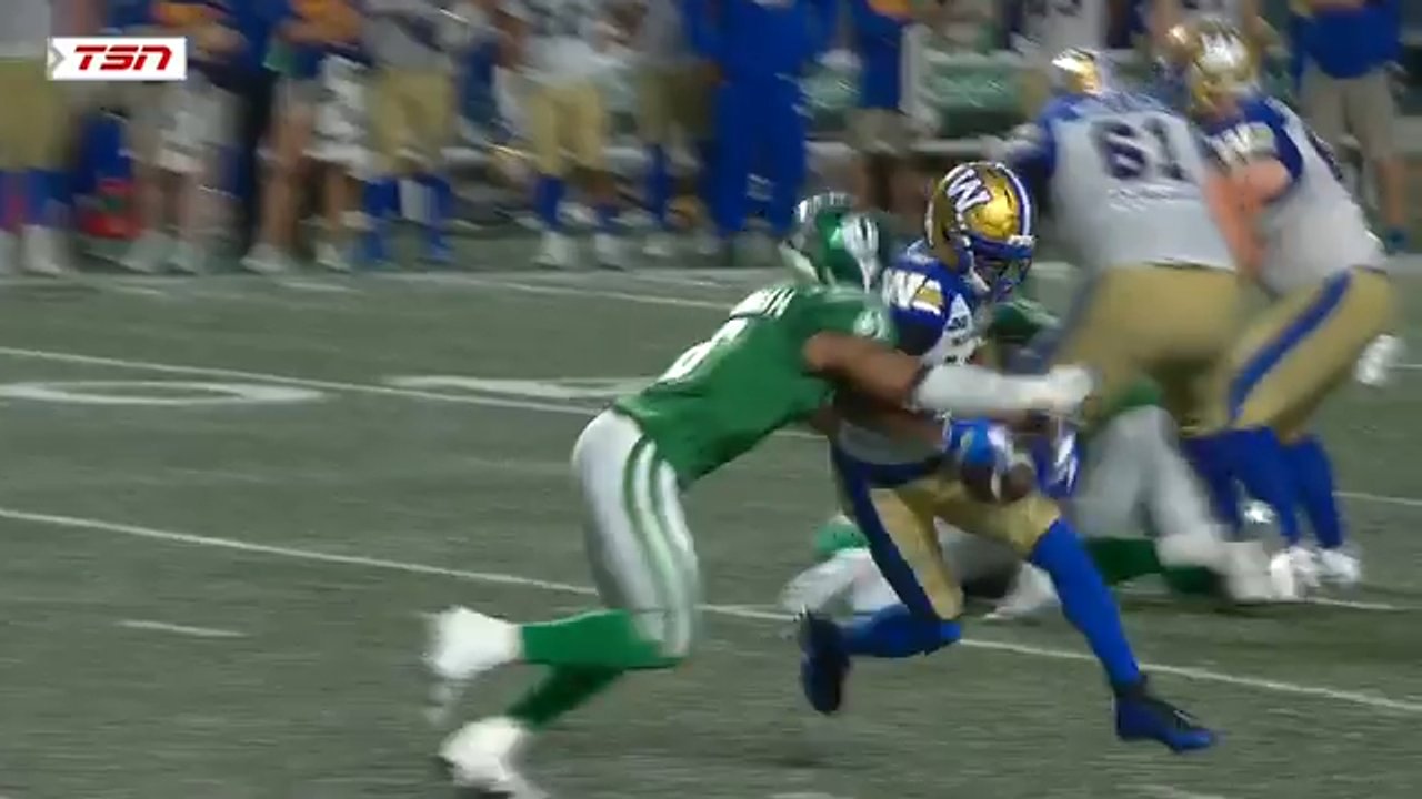 Roughriders seal overtime win over Blue Bombers with tackle for loss