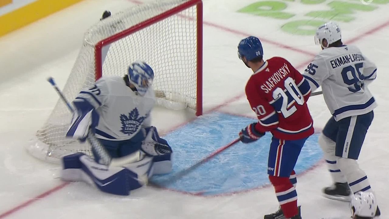 Slafkovský styrde in ledningsmålet mot Maple Leafs