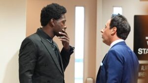 Former NFL player Antonio Brown speaks with his attorney Mark Eiglarsh before a court hearing Wednesday, Sept. 30, 2026, in Miami. (Marta Lavandier/AP)