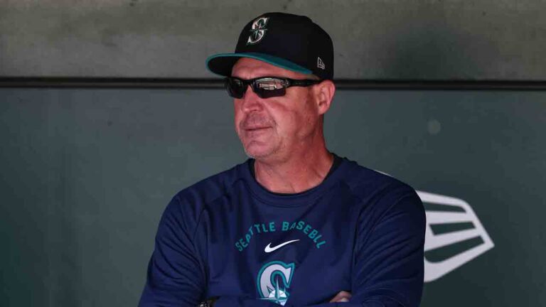 Seattle Mariners manager Dan Wilson looks to the field before a baseball game against the Athletics Sunday, Sept. 13, 2026, in West Sacramento, Calif. (Sara Nevis/AP)