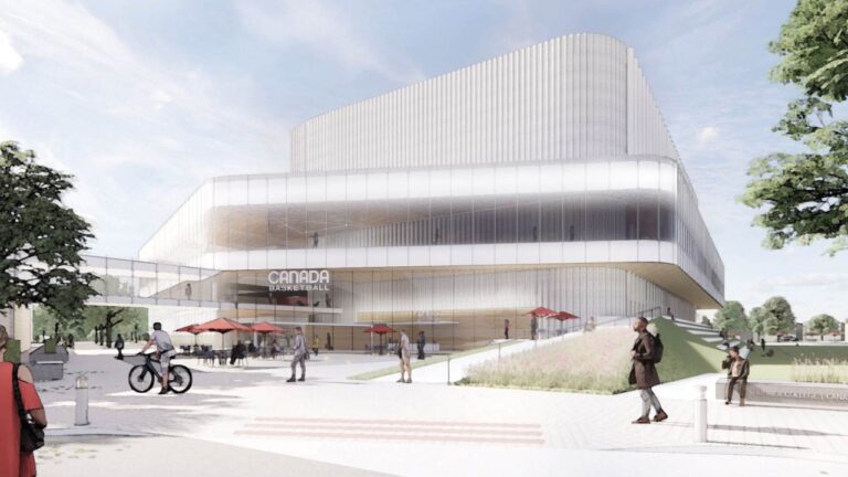 Rendered image of the announced national basketball centre in Toronto (Courtesy Humber Polytechnic)