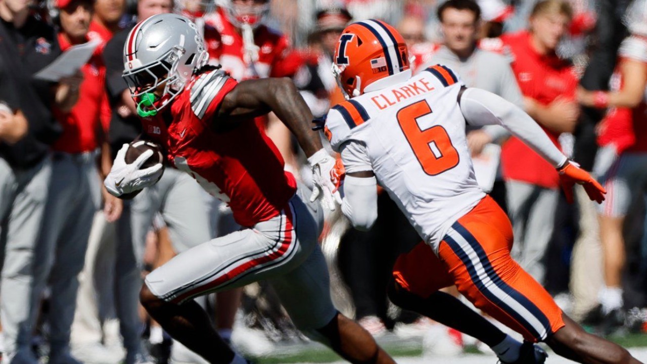 Jeremiah Smith ties school record with four TDs as No. 7 Buckeyes beat Illinois