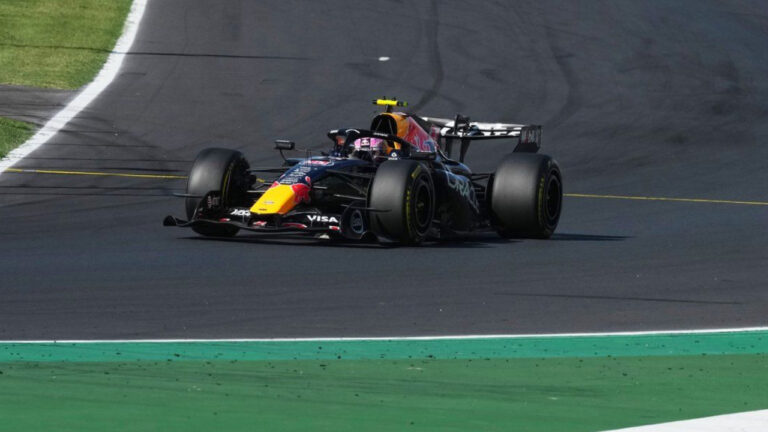 Red Bull driver Liam Lawson of New Zealand steers his car during the qualifying session ahead of the Italian Formula One Grand Prix, in Monza, Italy, Saturday, Sept. 5, 2026. (Antonio Calanni/AP)