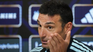 Argentina head coach Lionel Scaloni speaks during a press conference ahead of an international friendly soccer match against Bolivia in Buenos Aires, Argentina, Tuesday, Sept. 29, 2026. (Gustavo Garello/AP)