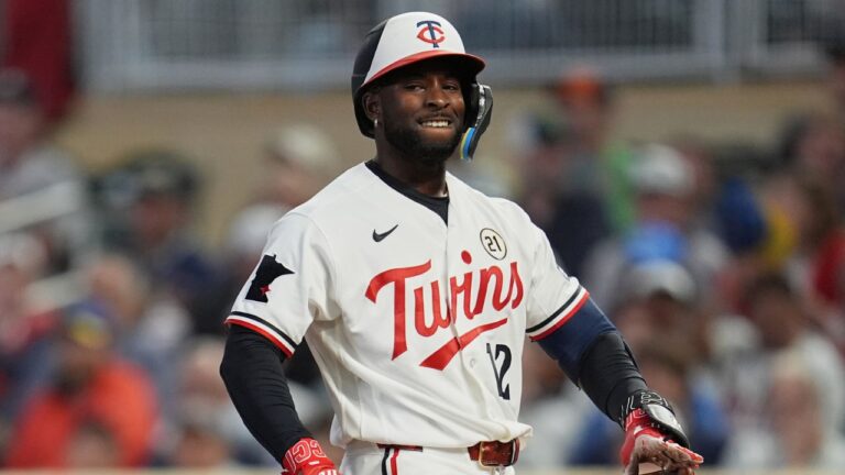 Minnesota Twins' Kaelen Culpepper (12) reacts after striking out during the third inning of a baseball game against the New York Yankees Tuesday, Sept. 15, 2026, in Minneapolis. (Abbie Parr/AP)