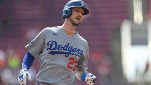 Los Angeles Dodgers' Kyle Tucker rounds the bases after a two-run home run during the first inning of a baseball game against the Cincinnati Reds, Thursday, Sept. 17, 2026 in Cincinnati. (Tanner Pearson/AP)