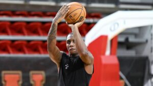 Toronto Raptors' RJ Barrett during training camp action in Quebec City, Tuesday, Sept. 29, 2026 (Jacques Boissinot/THE CANADIAN PRESS)