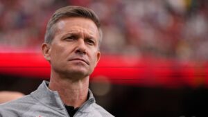 Canada head coach Jesse Marsch ahead of the World Cup round of 16 soccer match between Canada and Morocco in Houston, Saturday, July 4, 2026. (Ashley Landis/AP)