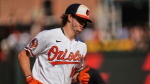 Baltimore Orioles' Coby Mayo rounds the bases after hitting a two-run home run during the sixth inning of a baseball game against the Cleveland Guardians, Monday, Sept. 7, 2026, in Baltimore. (Stephanie Scarbrough/AP)