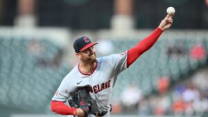 Cleveland Guardians pitcher Foster Griffin throws during the first inning of a baseball game against the Baltimore Orioles, Wednesday, Sept. 9, 2026, in Baltimore. (Nick Wass/AP Photo)