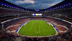 Overall view of Highmark Stadium during Buffalo Bills practice at the team's NFL football training camp Saturday, Aug. 8, 2026, in Orchard Park, N.Y. (Adrian Kraus/AP Photo)