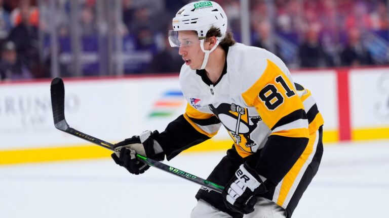 Pittsburgh Penguins' Ben Kindel plays during Game 6 in the first round of the NHL hockey Stanley Cup playoffs series Wednesday, April 29, 2026, in Philadelphia. (Matt Slocum/AP)