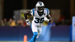 Carolina Panthers wide receiver Malick Meiga runs in the first half of the Pro Football Hall of Fame NFL preseason game against the Arizona Cardinals in Canton, Ohio, Thursday, Aug. 6, 2026. (David Dermer/AP Photo)